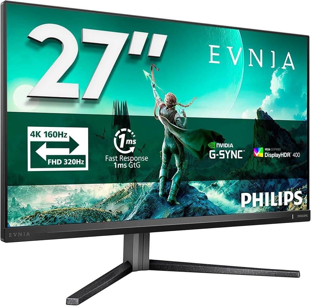 Philips Evnia 27M2N3800A–4K Gaming Monitor160Hz/ 320Hz Dual, Refurbished, Ultra HD (4K), Philips Evnia, HDMI
