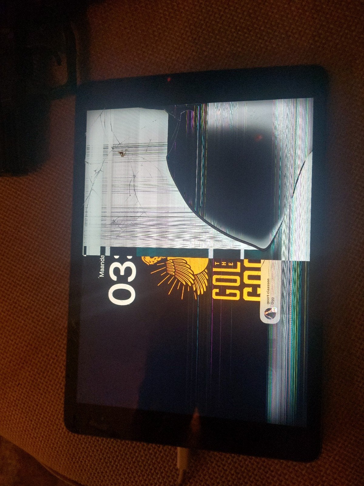 iPad 7 met kapot scherm - verder nog goed, Ophalen of Verzenden, Niet werkend, Apple iPad