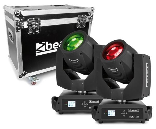 8x BeamZ Tiger 7R moving heads + flightcase, Muziek en Instrumenten, Ophalen, Zo goed als nieuw, Licht