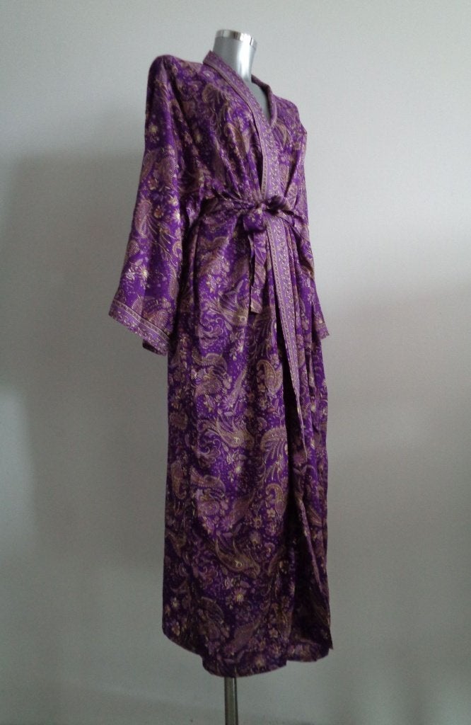 Zijden paarse kimono, badmode, maat S/M, Nieuw, Maat 38/40 (M), Verzenden, Paars, Nieuw