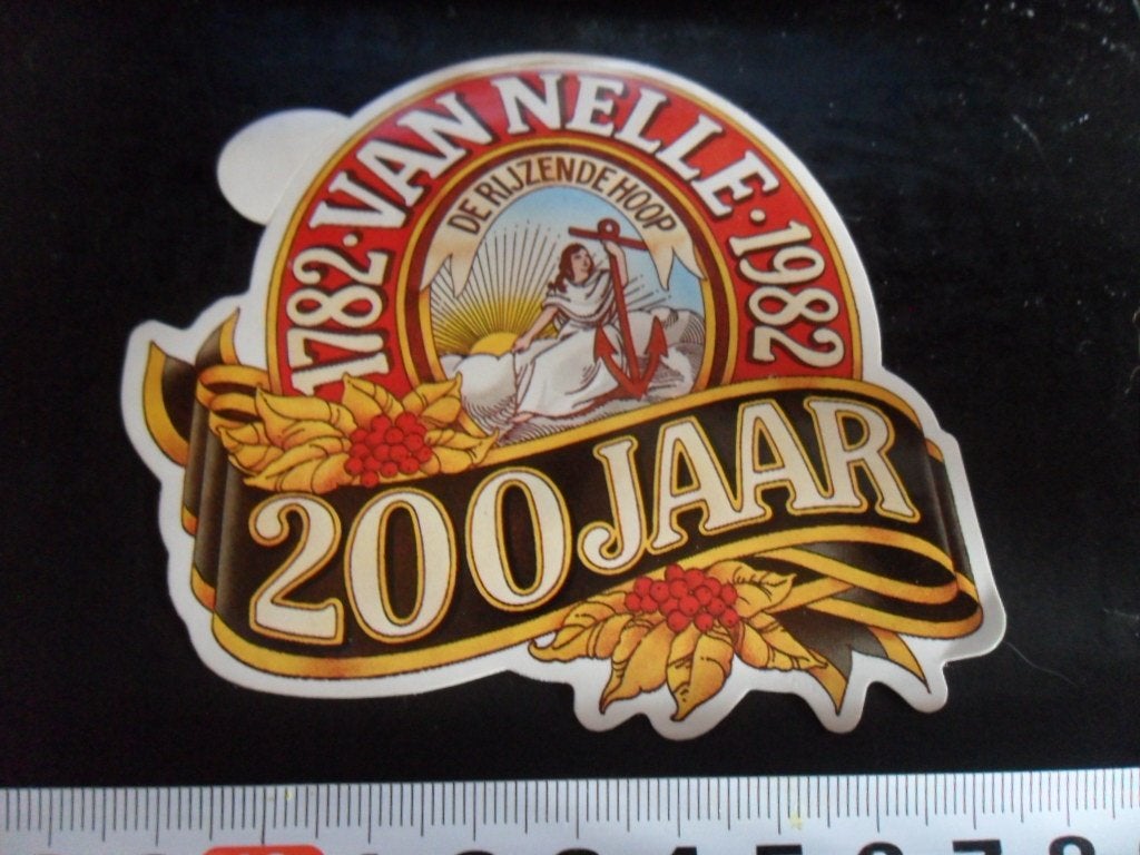 sticker tabak 200 jaar van nelle de rijzende hoop 1782-1982, Ophalen, Zo goed als nieuw