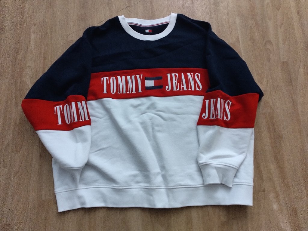 Trui sweater Tommy Hilfiger, Ophalen of Verzenden, Zo goed als nieuw, Maat 46/48 (XL) of groter, Blauw