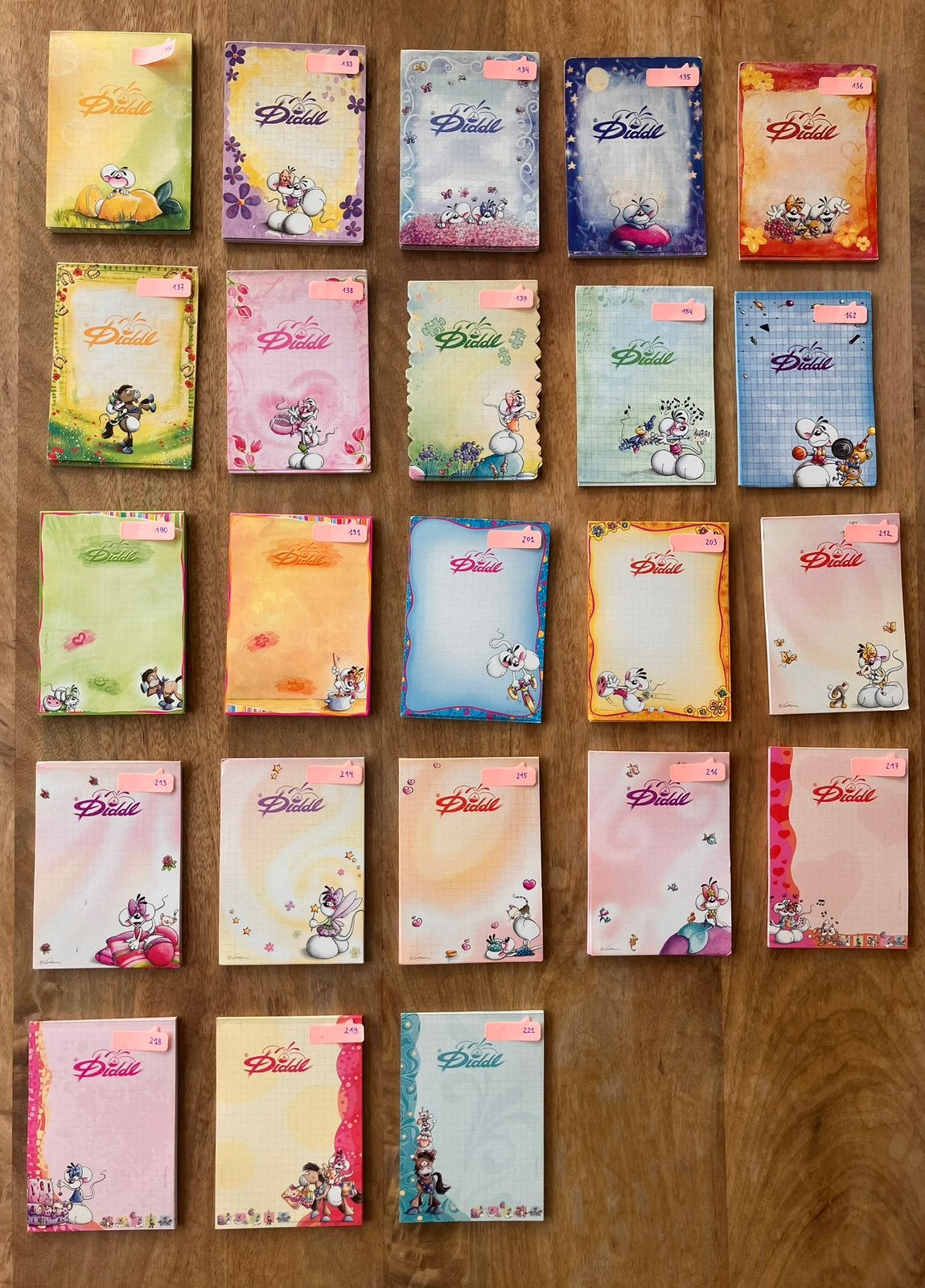 Diddl - Set van 23 A6 blaadjes, Verzamelen, Diddl, Ophalen of Verzenden, Zo goed als nieuw, Papier, Kaart of Schrift