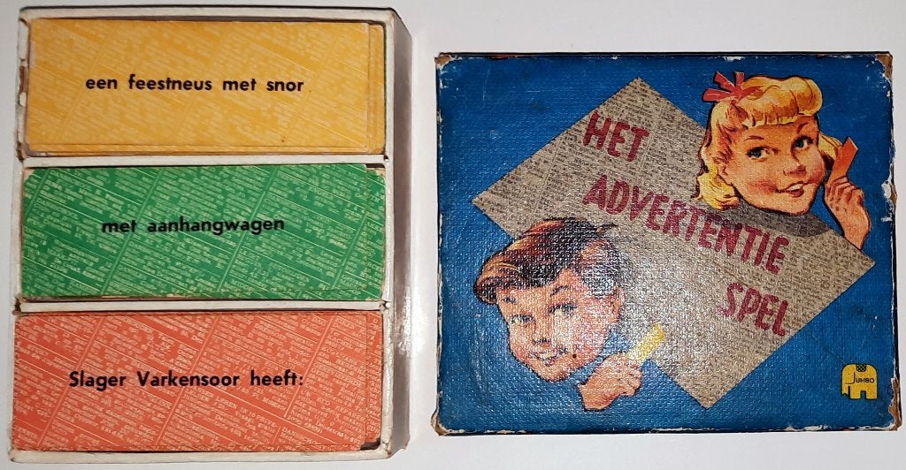 Het Advertentiespel vintage kaartspellen, Vijf spelers of meer, Ophalen of Verzenden, Gebruikt, Jumbo