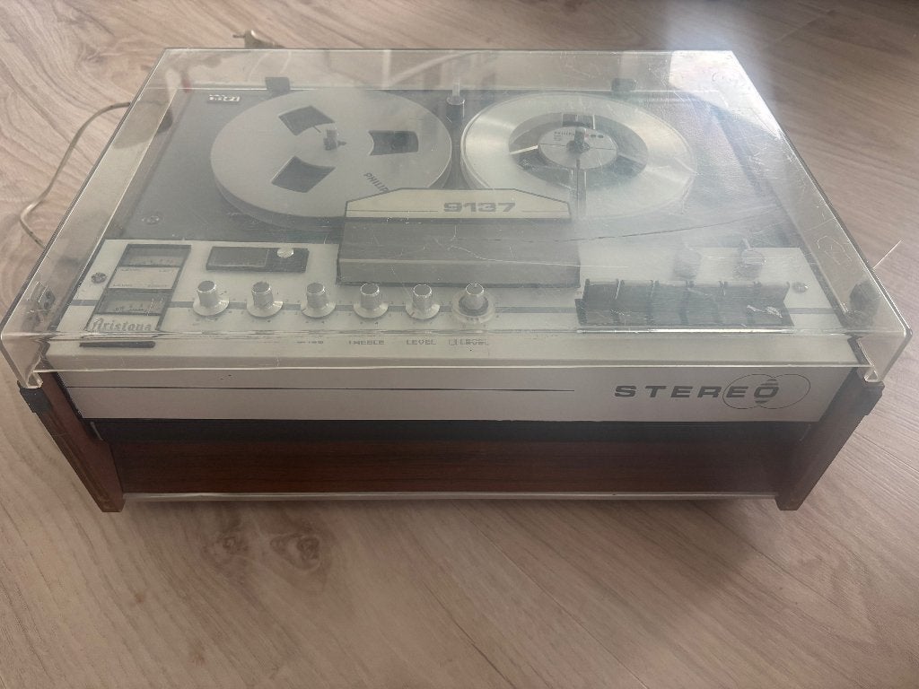 Vintage Aristona 9137 Stereo Spoelenrecorder met 9 banden, Ophalen, Bandrecorder, Met banden