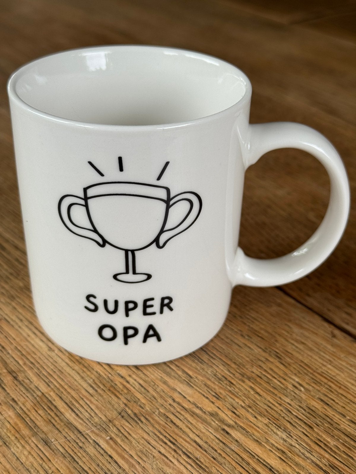 Mooie mok met opdruk “Super opa” - Strawberry & Appelpie, Huis en Inrichting, Ophalen of Verzenden, Zo goed als nieuw, Overige stijlen