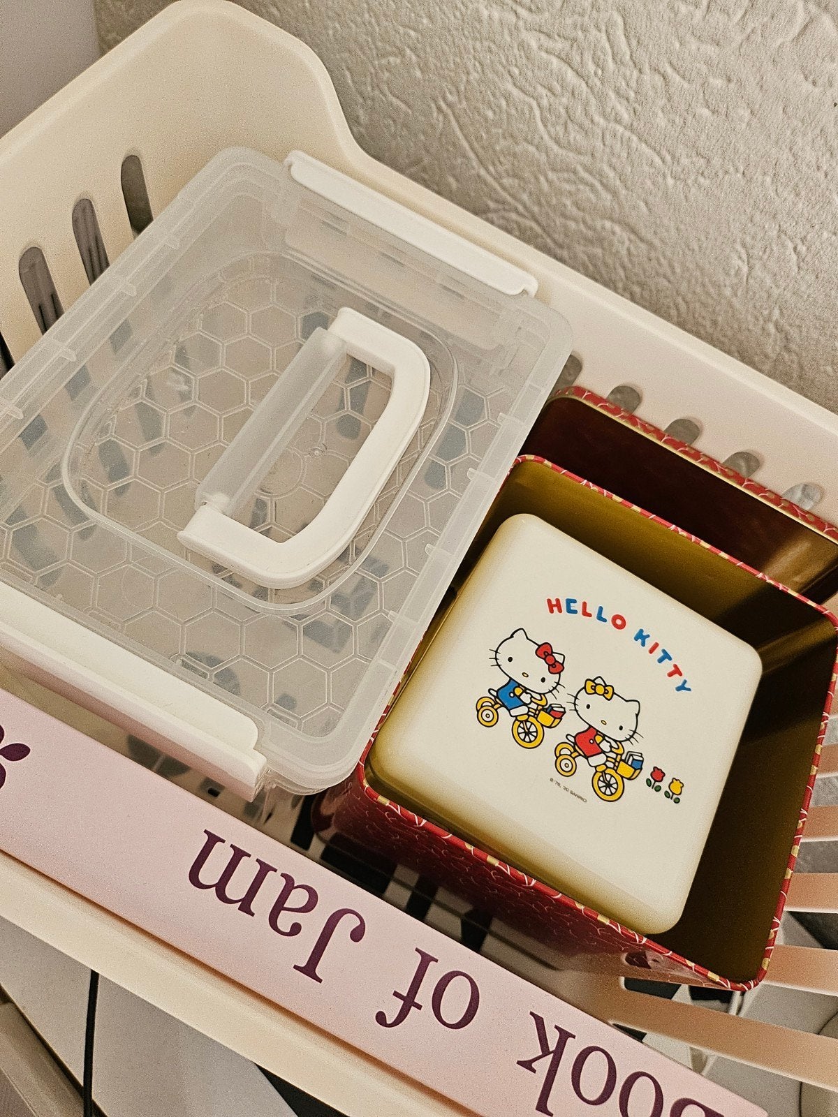 Diverse opbergers: Hello Kitty, Sostrene Grene, Decor boek,., Ophalen of Verzenden, Gebruikt, Kunststof