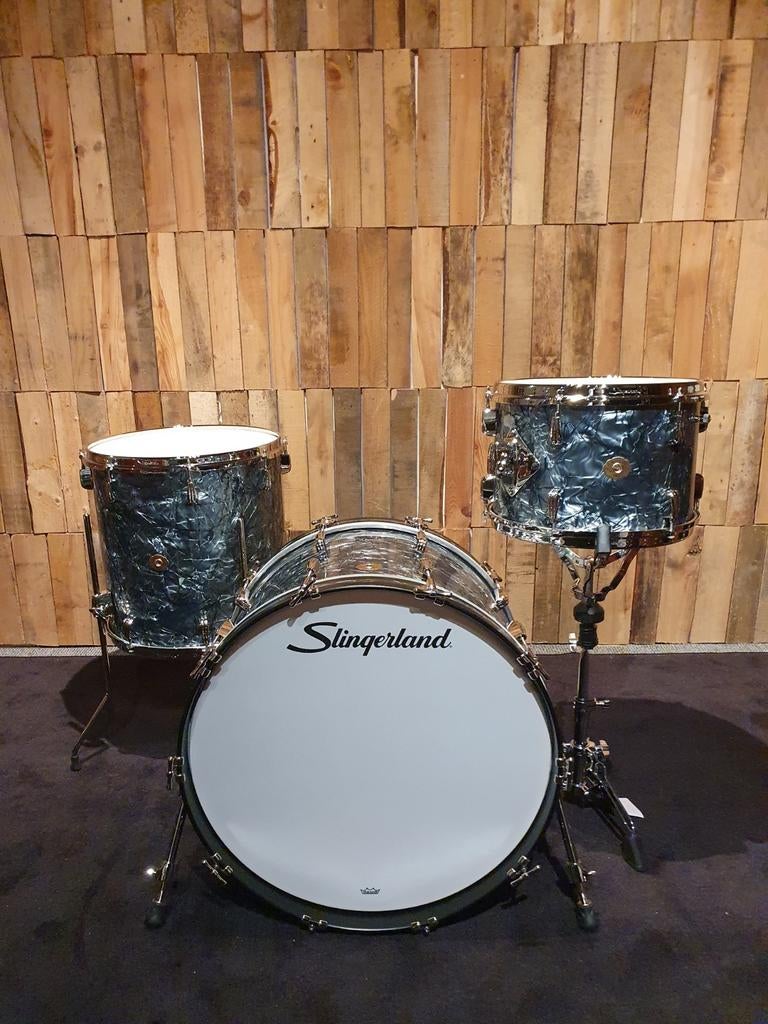 Slingerland Radio King: black diamond. Zeer mooie set., Muziek en Instrumenten, Drumstellen en Slagwerk, Nieuw, Ophalen of Verzenden