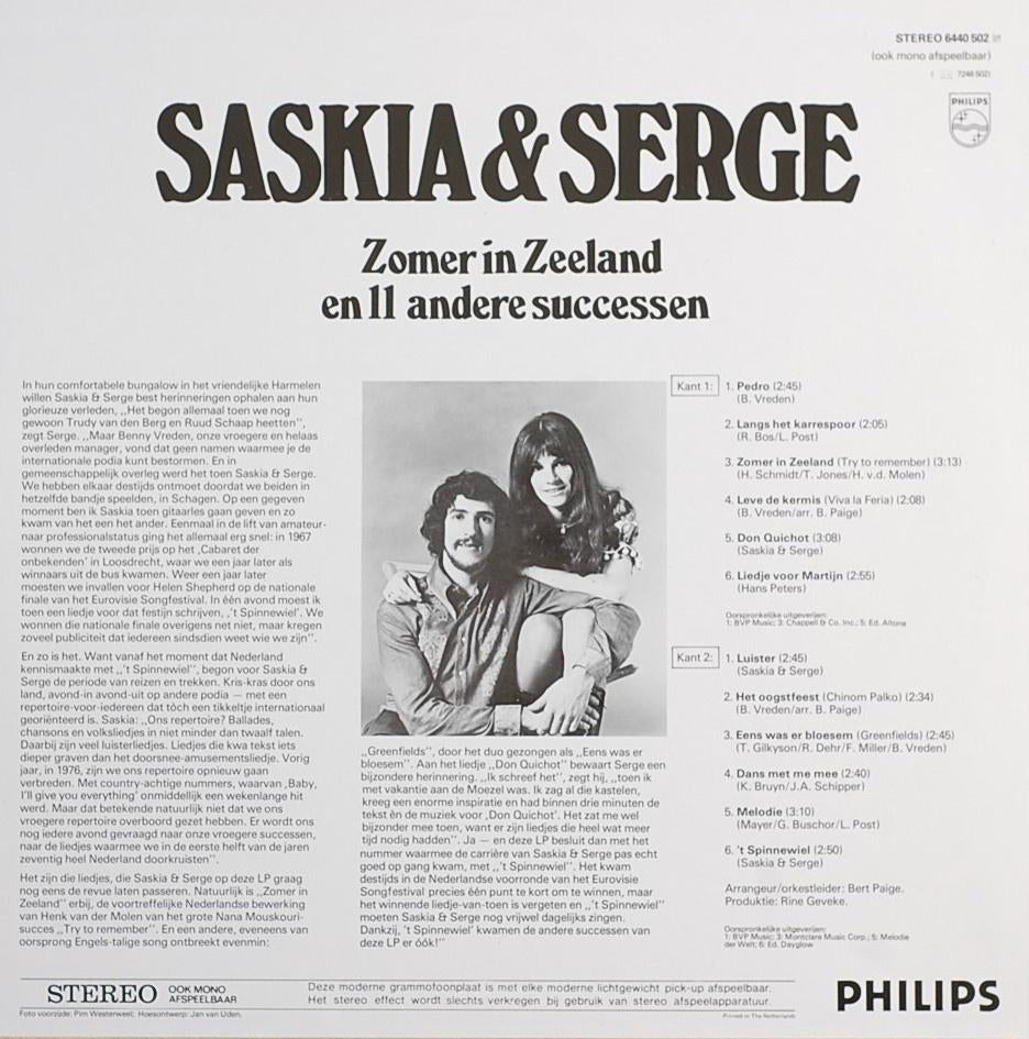 Saskia & Serge ‎– Zomer In Zeeland en 11 andere successen LP, Cd's en Dvd's, Verzenden, Zo goed als nieuw, 12 inch, Pop