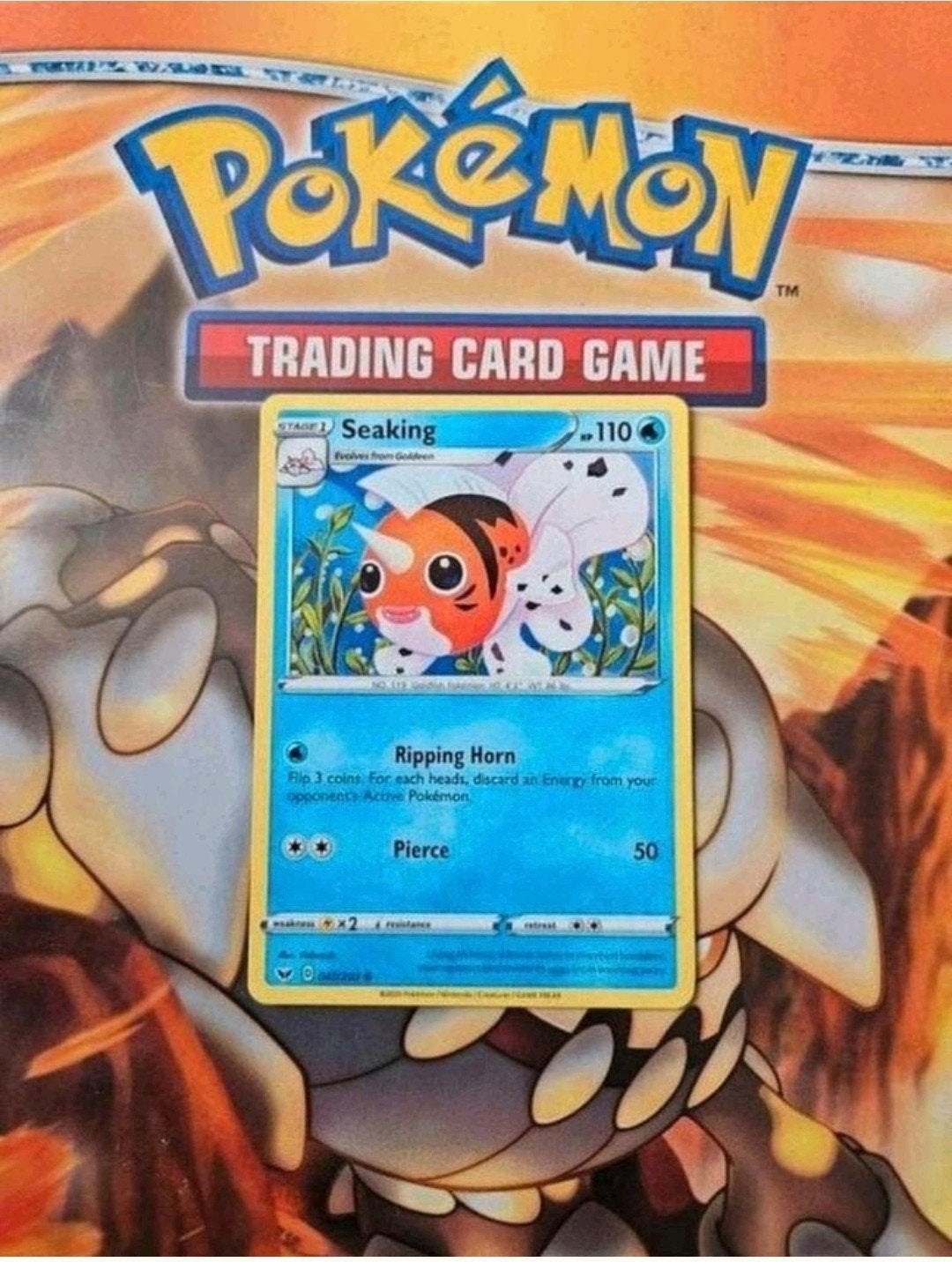 Seaking 047/202 Sword&Shield base set pokemon kaart nm, Ophalen of Verzenden, Zo goed als nieuw, Losse kaart