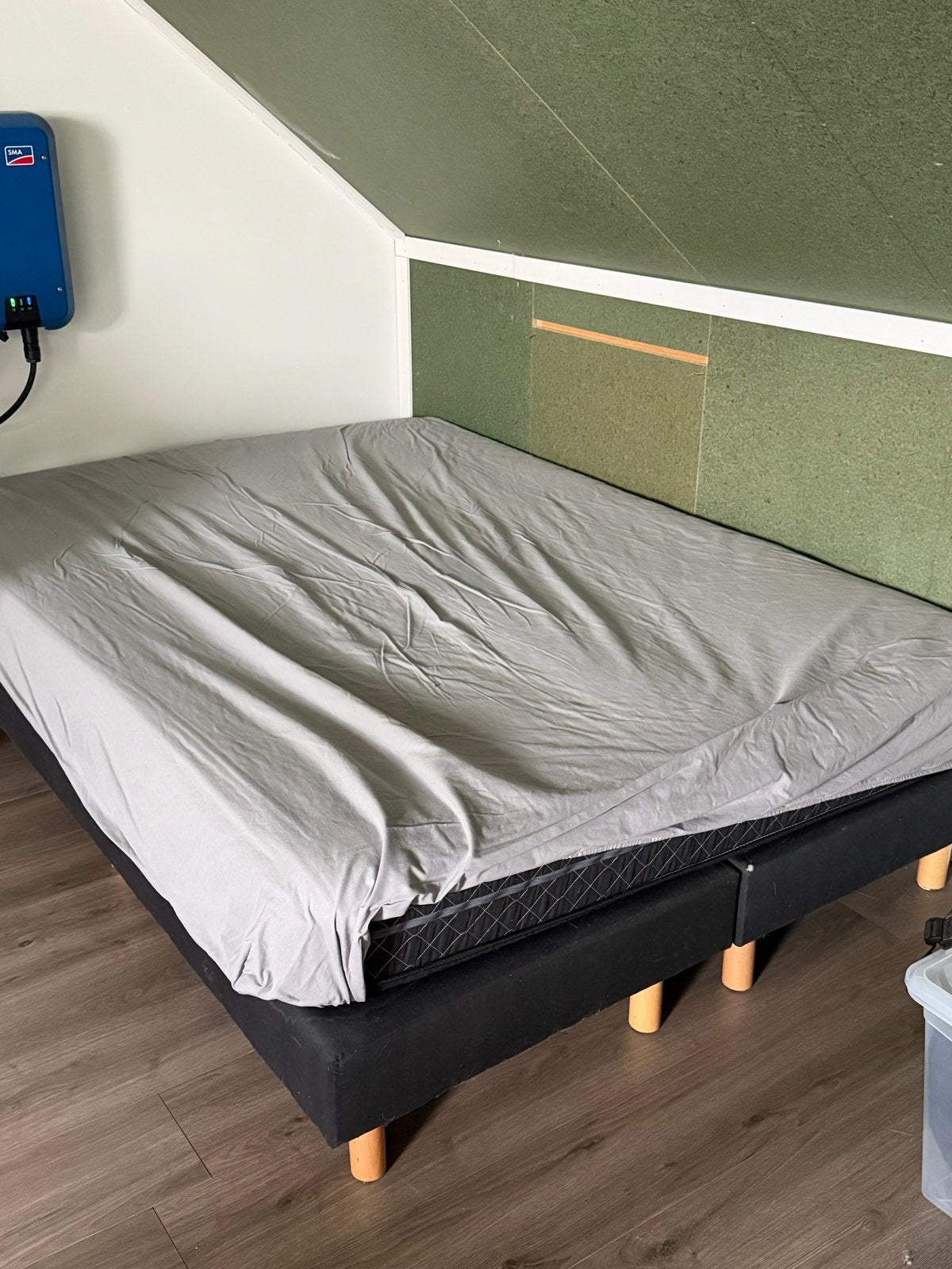 Boxspring 180x200 cm met matras en topper, Ophalen, Gebruikt, Zwart, Tweepersoons