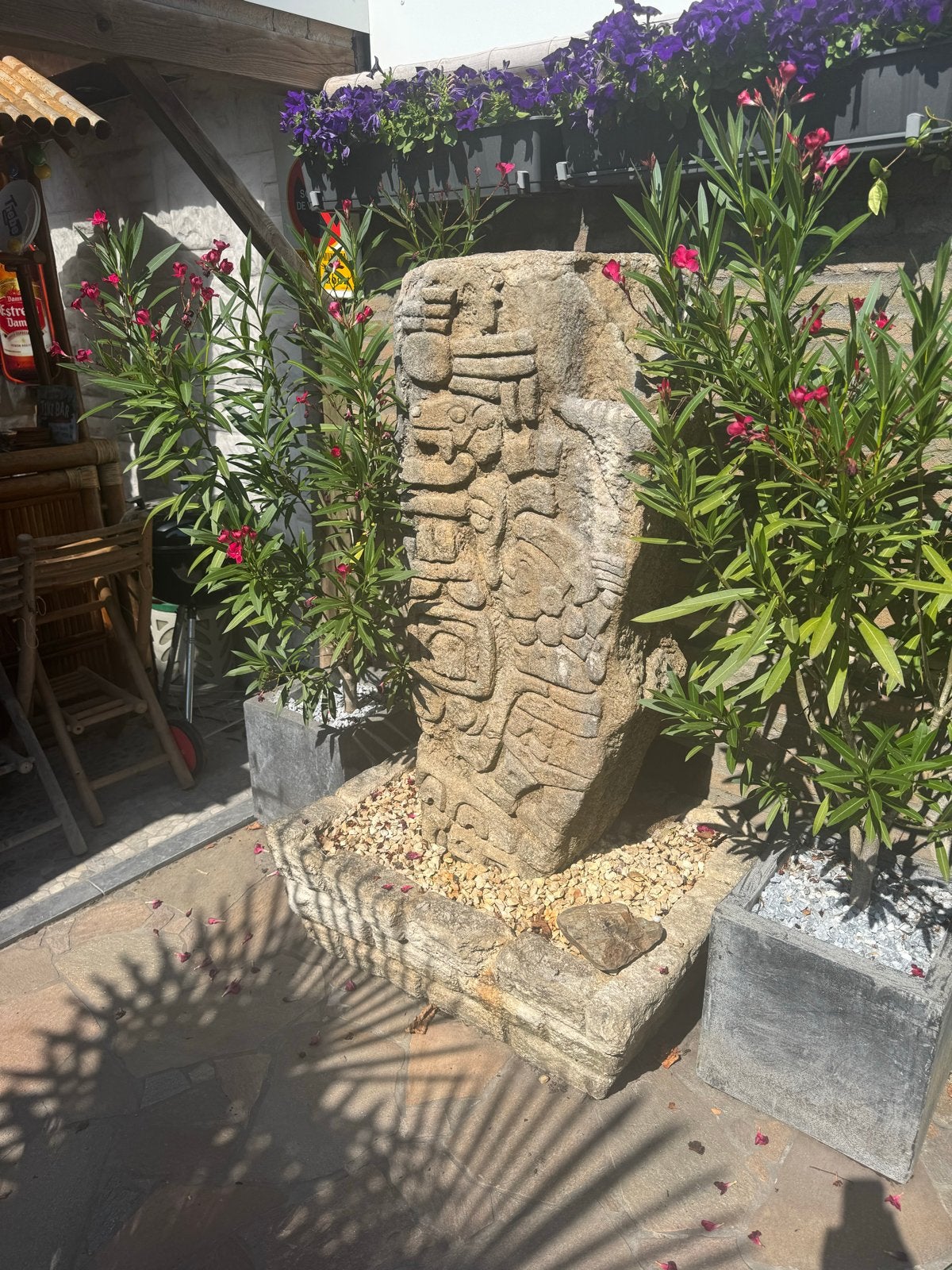 Uniek Maya Waterornament voor Tuin of Terras, Verzenden, Gebruikt, Overige materialen, Waterornament