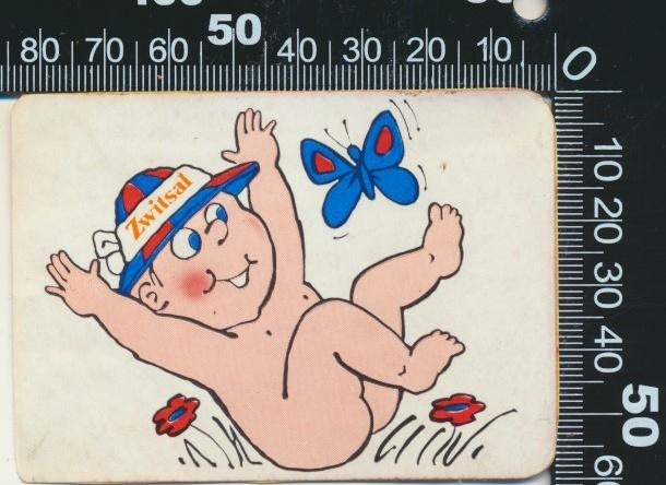 Sticker: Zwitsal - Baby met vlinder (1), Ophalen of Verzenden, Zo goed als nieuw, Bedrijf of Vereniging
