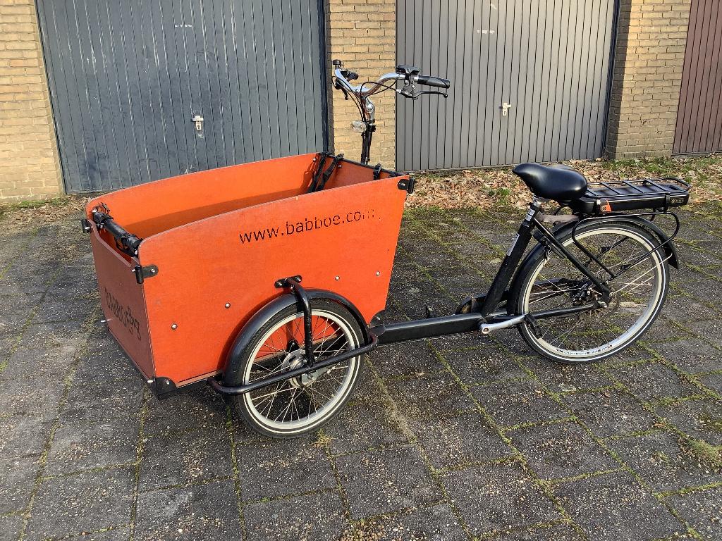 Gereviseerd en goedgekeurd Babboe Big-E elektrische bakfiets, 4 kinderen of meer, Elektrisch, Zo goed als nieuw, Schijfrem