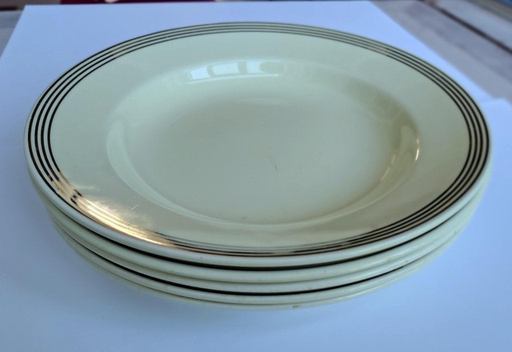 Petrus Regout pastelgele Art Deco diepe borden, Ophalen of Verzenden