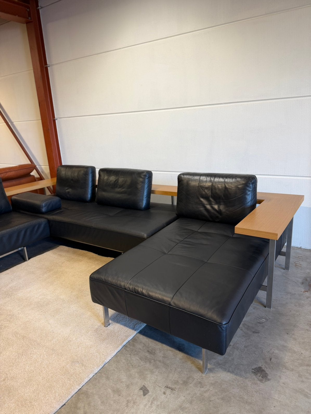 Foto 8 van Design leren hoekbank bankstel zwart leer Rolf Benz Dono