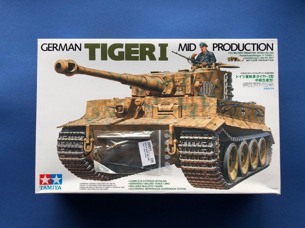 Tamiya	35194	German Tiger I Tank Mid Prod. 	1/35 incl alu, Hobby en Vrije tijd, Tank, Verzenden, 1:32 tot 1:50, Nieuw