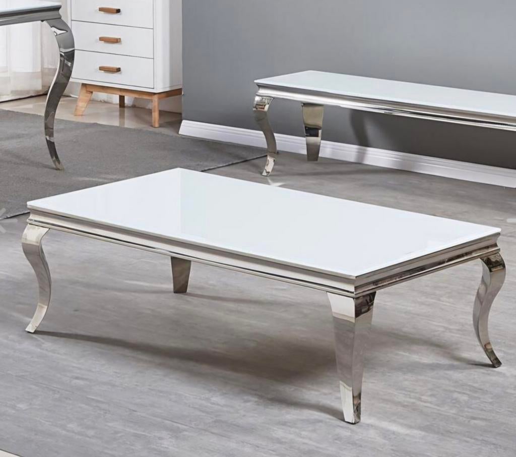 Nieuwe Salon- en Eettafel Set - Modern Design, 100 tot 150 cm, Nieuw, Glas, Modern, Glamour