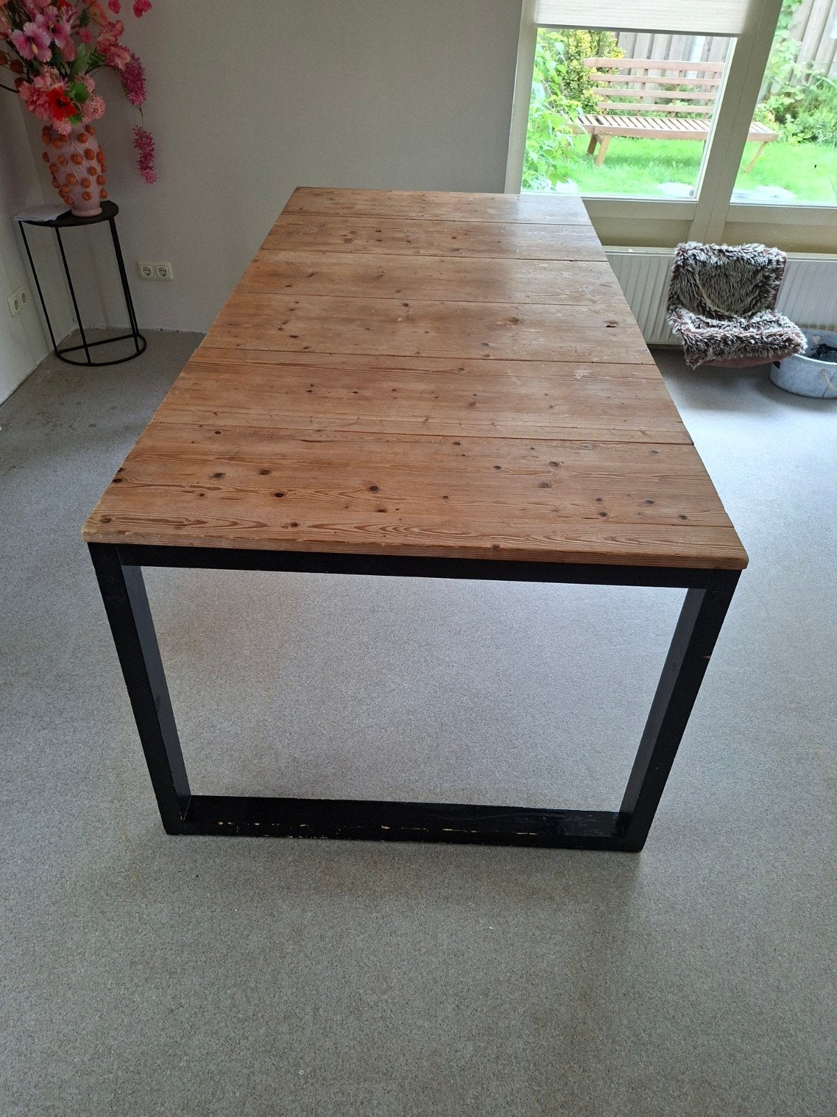Set van salontafel en eettafel van kaasplanken, Gebruikt, Vijf personen of meer, 150 tot 200 cm, Rechthoekig