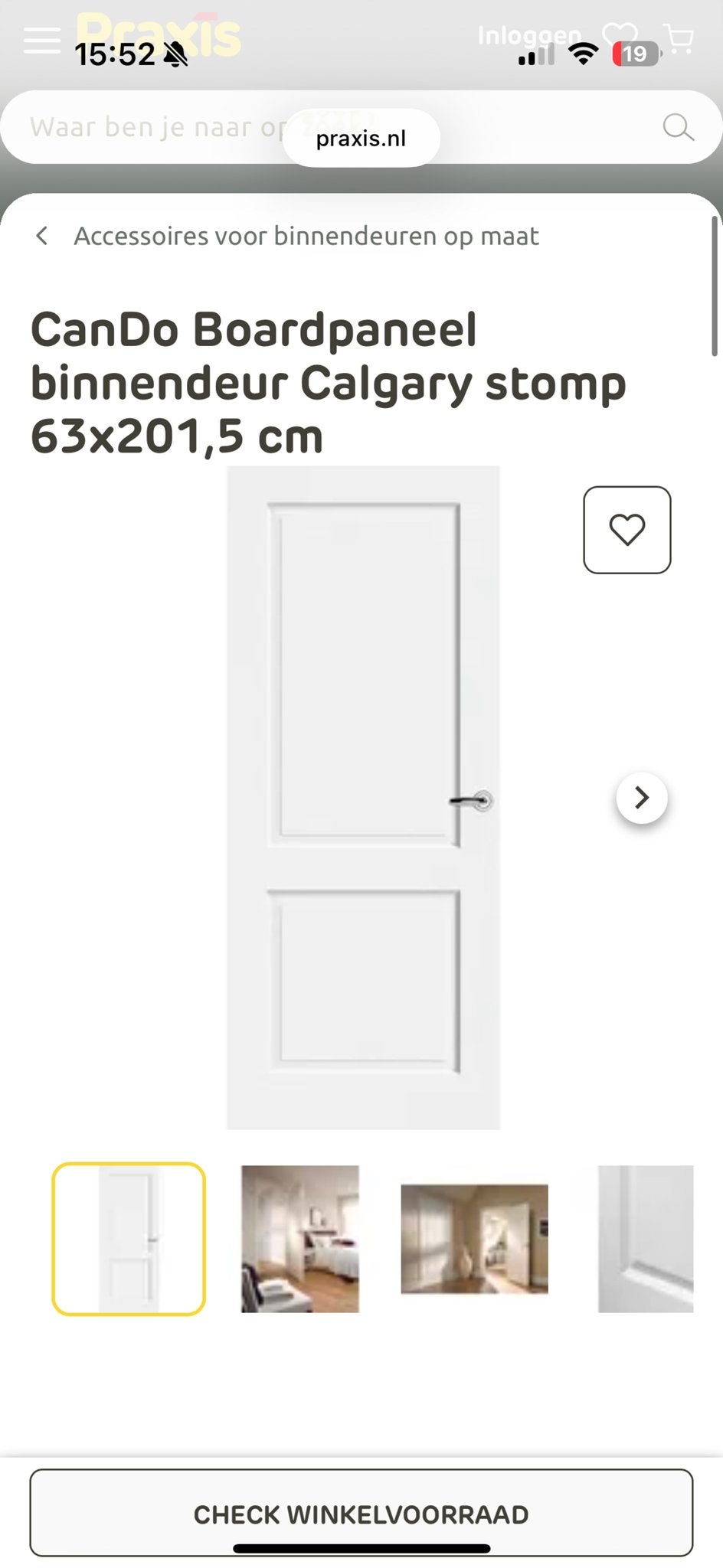 Binnendeur Praxis CanDo Boardpaneel, Ophalen, Minder dan 80 cm, Binnendeur, Nieuw