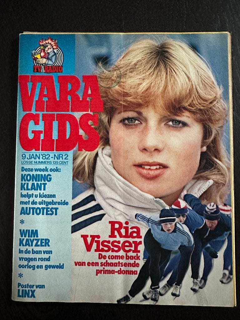 VARA Gids 9 jan 1982, met Ria Visser, Autotest, Linx, Boeken, Tijdschriften en Kranten, Ophalen of Verzenden, Gelezen, Muziek, Film of Tv