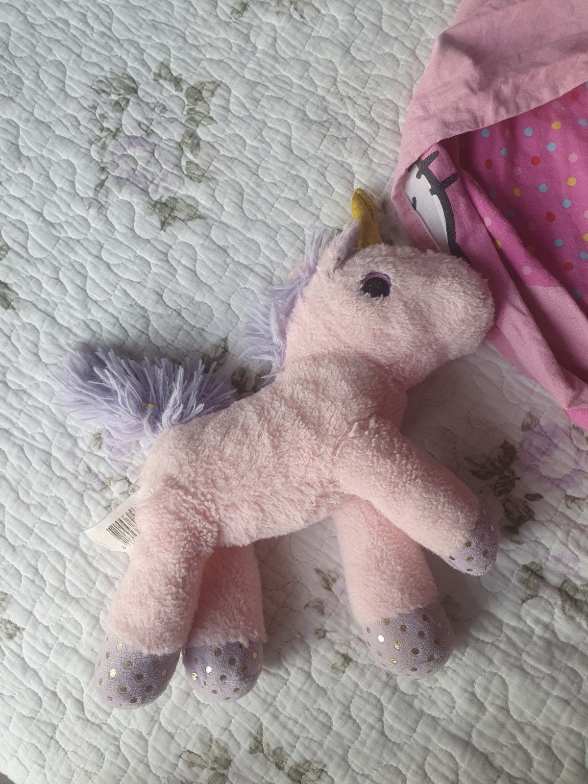 Roze eenhoorn knuffel met gouden stippen, Kinderen en Baby's, Speelgoed | Knuffels en Pluche, Ophalen of Verzenden, Gebruikt, Roze
