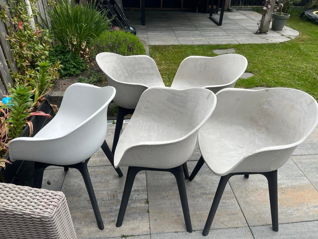 5 tuinstoelen, Tuin en Terras, Tuinstoelen, Ophalen, Gebruikt, Kunststof