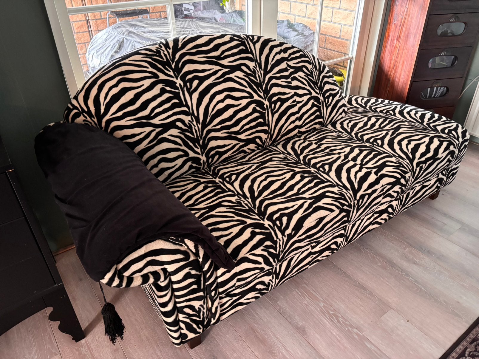 Zebra print ligbank (sofa), Ophalen, Zo goed als nieuw, Eenpersoons, Minder dan 150 cm