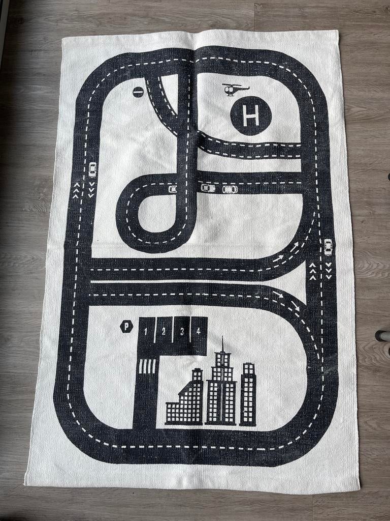 H&M Vloerkleed/Speelkleed met wegenpatroon 90x130cm, Ophalen of Verzenden, Zo goed als nieuw