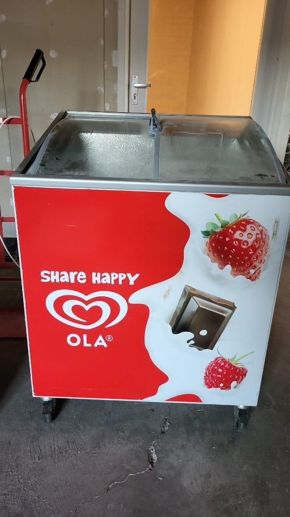 ola vrieskist met glazen schuifdeksels, Vrieskist, Gebruikt, Ophalen, 85 tot 120 cm