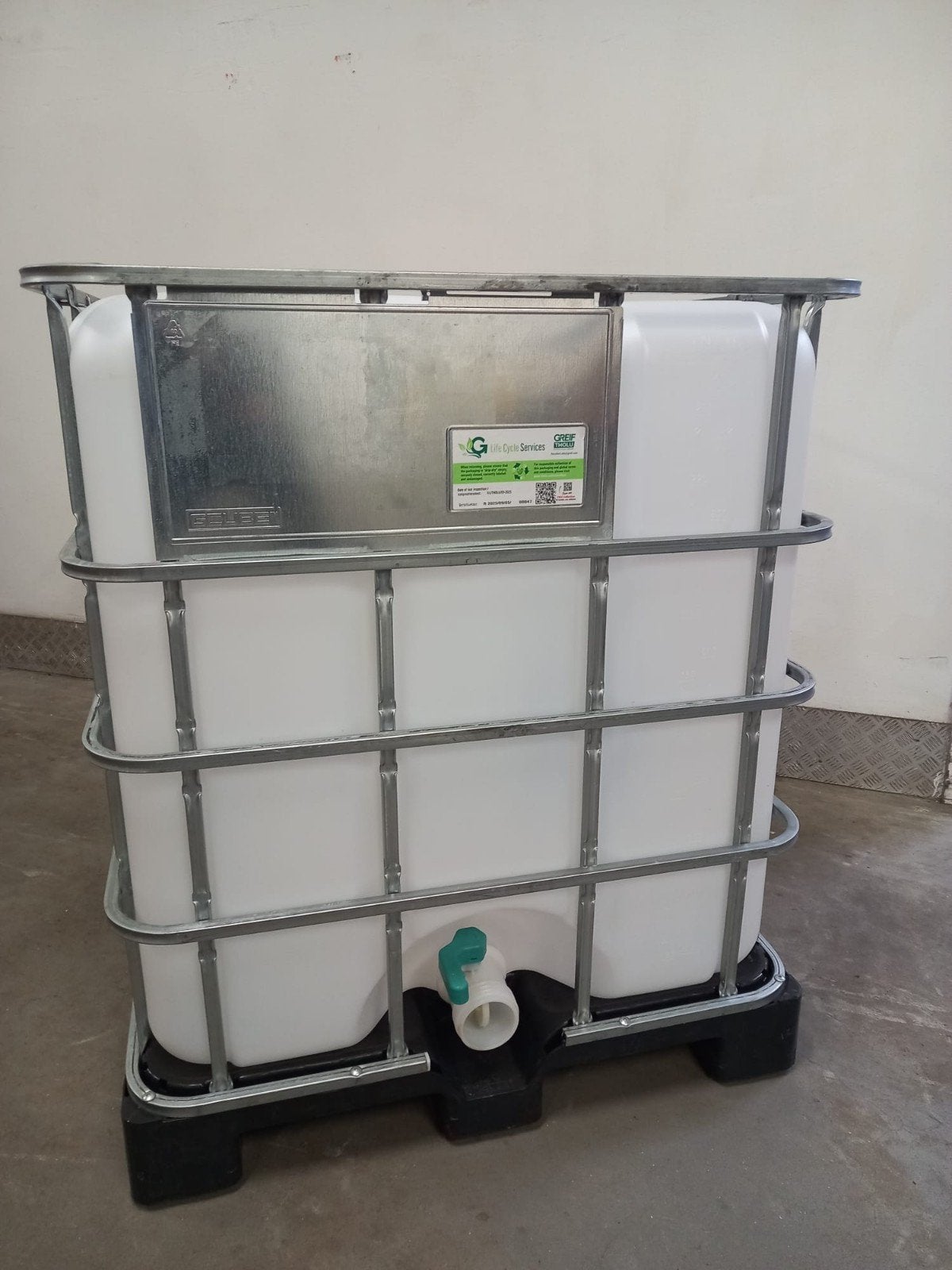 IBC Container 1000L - hogedruk gereinigd, Ophalen, Overige materialen, Met kraantje, 150 liter of meer