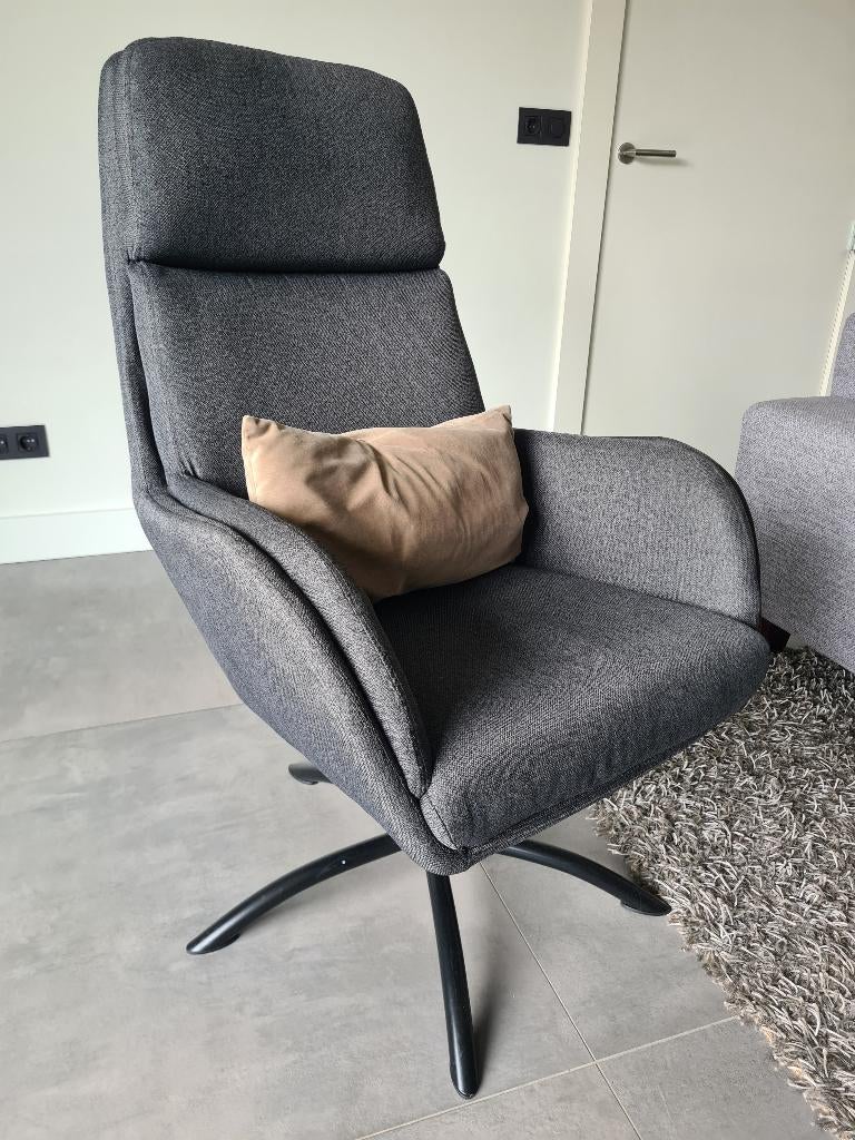 Relaxfauteuil met hocker, Huis en Inrichting, Fauteuils, Ophalen, Zo goed als nieuw, 75 tot 100 cm, 50 tot 75 cm