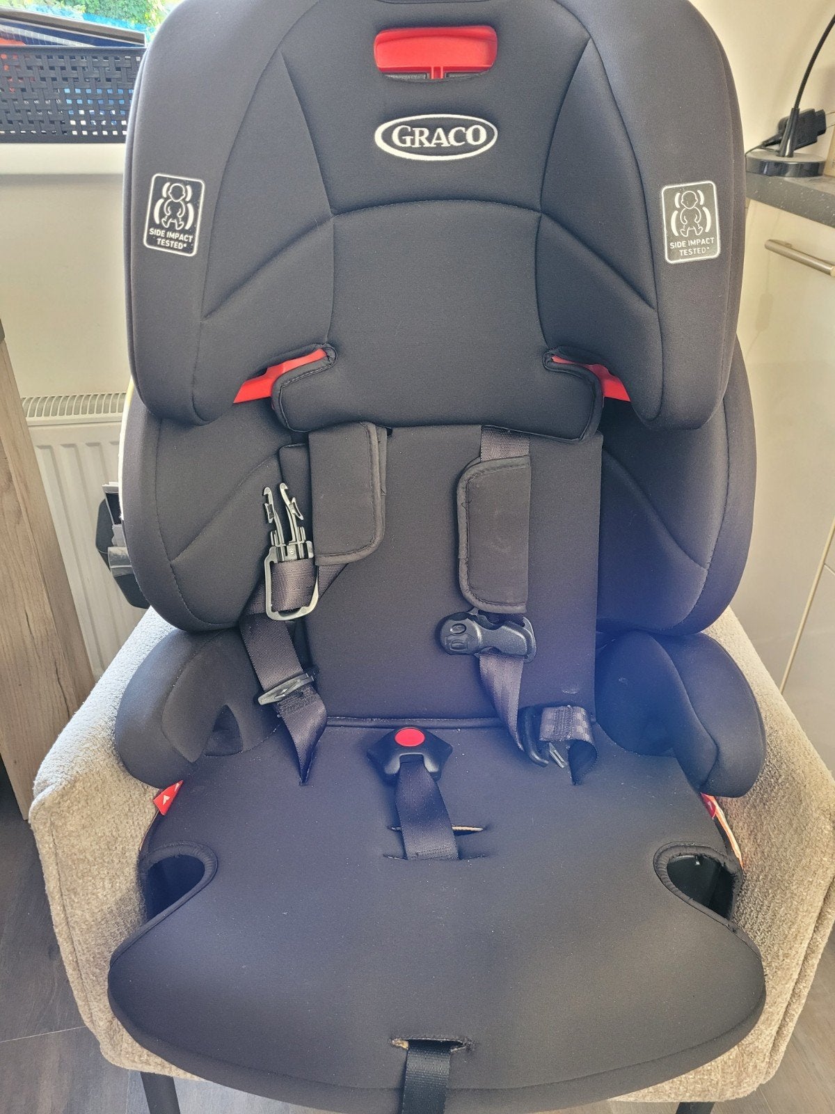 Auto stoel met iso fix. Graco, Ophalen, Gebruikt, 15 t/m 36 kg, Afneembare rugleuning