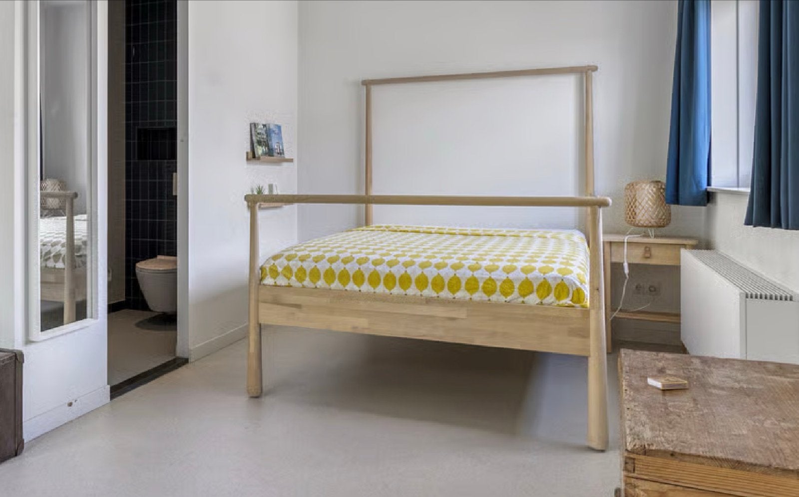 IKEA GJÖRA bed 140x200 met lattenbodem, Ophalen, Gebruikt, Beige, Tweepersoons