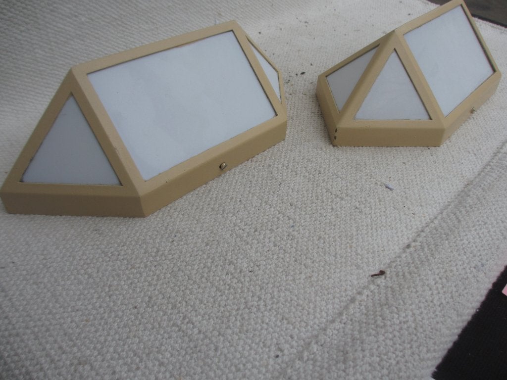 Vintage SET [2x] wandlampen Wilhelm Vest, 1970s, Ophalen of Verzenden, Gebruikt, Glas