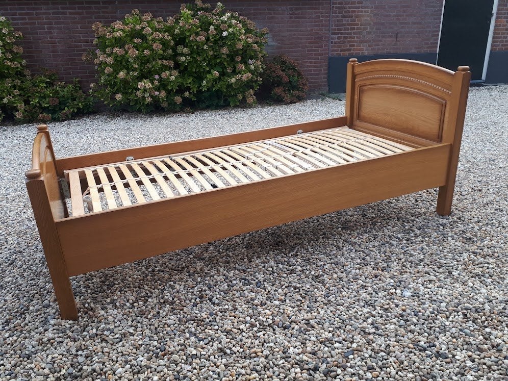 Eenpersoonsbed, (Senioren), 90 cm, Eenpersoons, Beige, Ophalen of Verzenden