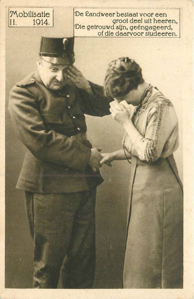 388-519-025 Mobilisatie 1914 Landweerrijmen, Verzamelen, Ansichtkaarten | Nederland, Verzenden, Voor 1920, Zuid-Holland