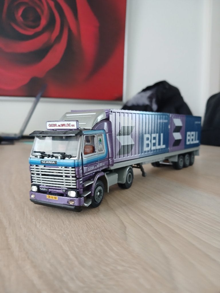 tekno scania, Hobby en Vrije tijd, Modelauto's | 1:50, Ophalen of Verzenden, Zo goed als nieuw, Bus of Vrachtwagen, Tekno