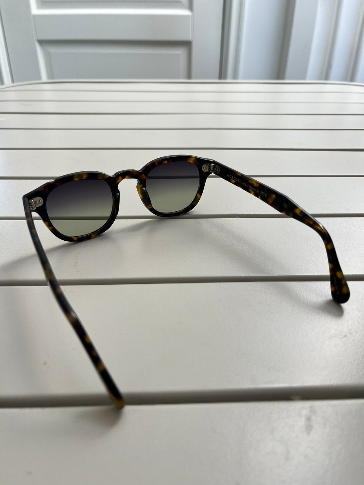 Moscot Lemtosh Tortoise 46 - Forest Wood custom made tint, Ophalen, Zo goed als nieuw, Bril, Overige merken