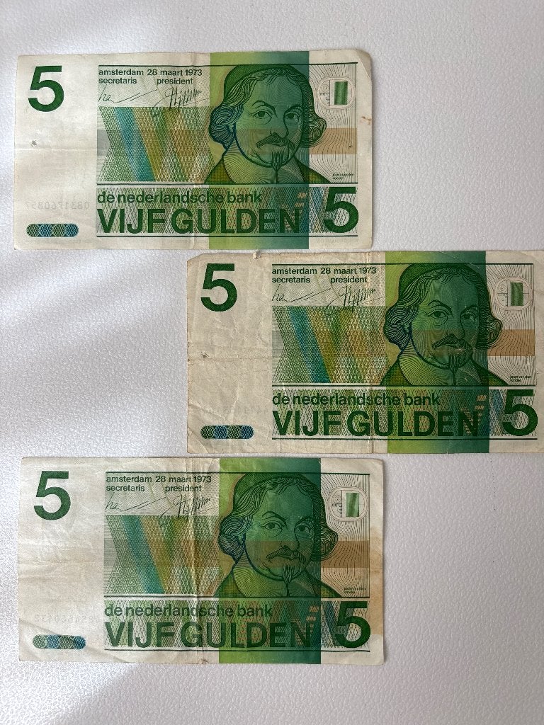 5 gulden biljetten, Postzegels en Munten, Bankbiljetten | Nederland, Ophalen of Verzenden, 5 gulden, Los biljet