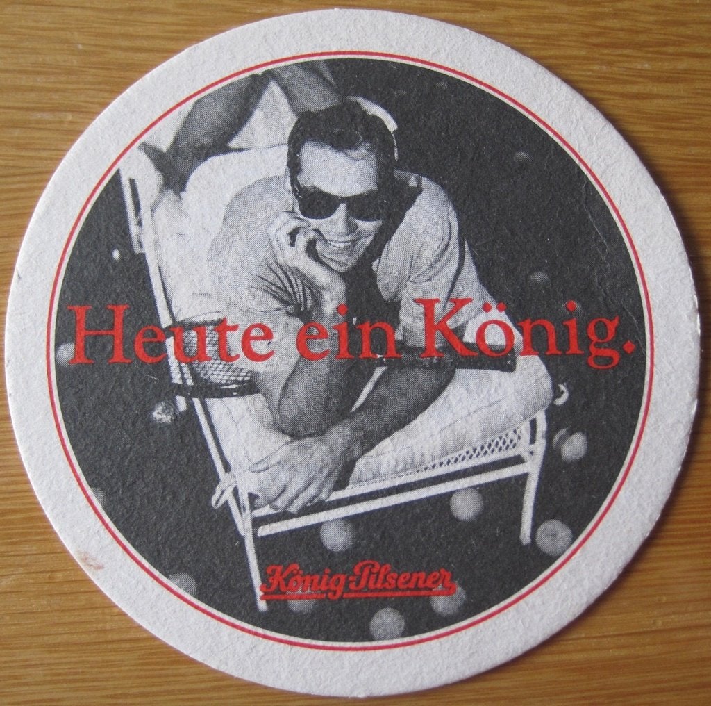 bierviltje König Pilsener - heute ein König, Ophalen of Verzenden, Zo goed als nieuw, Viltje(s), Overige merken