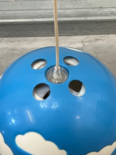 Skojig wolkenlamp Henrik Preutz jaren 90 hanglamp blauw, Huis en Inrichting, Kunststof, Gebruikt, Jaren 90, .