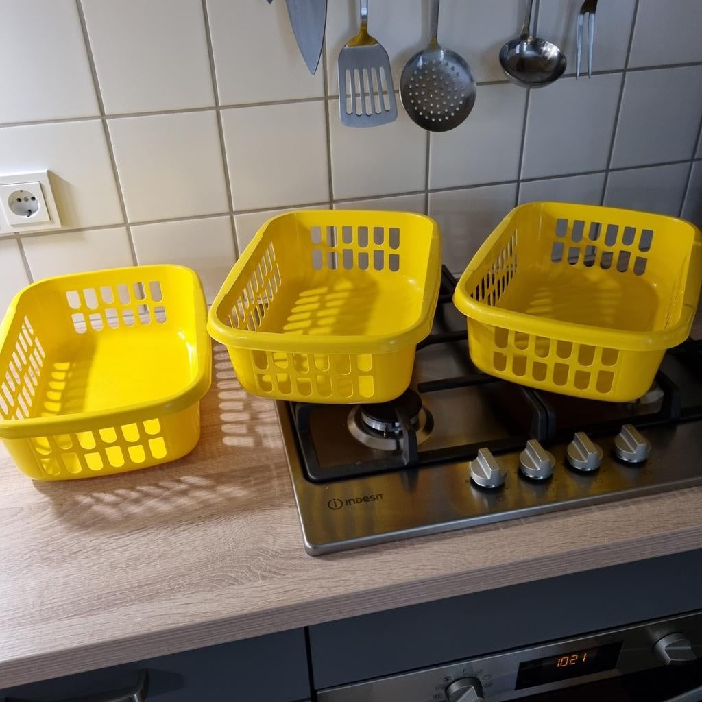 3 gele mandjes, Ophalen, Gebruikt, Overige typen