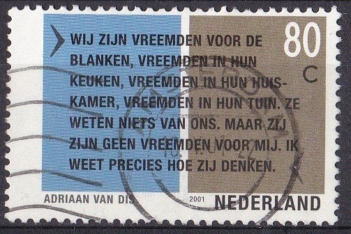 Twee culturen – Citaat van Adriaan v. Dis-gebruikt–NVPH 1961, Ophalen of Verzenden, Na 1940, Gestempeld