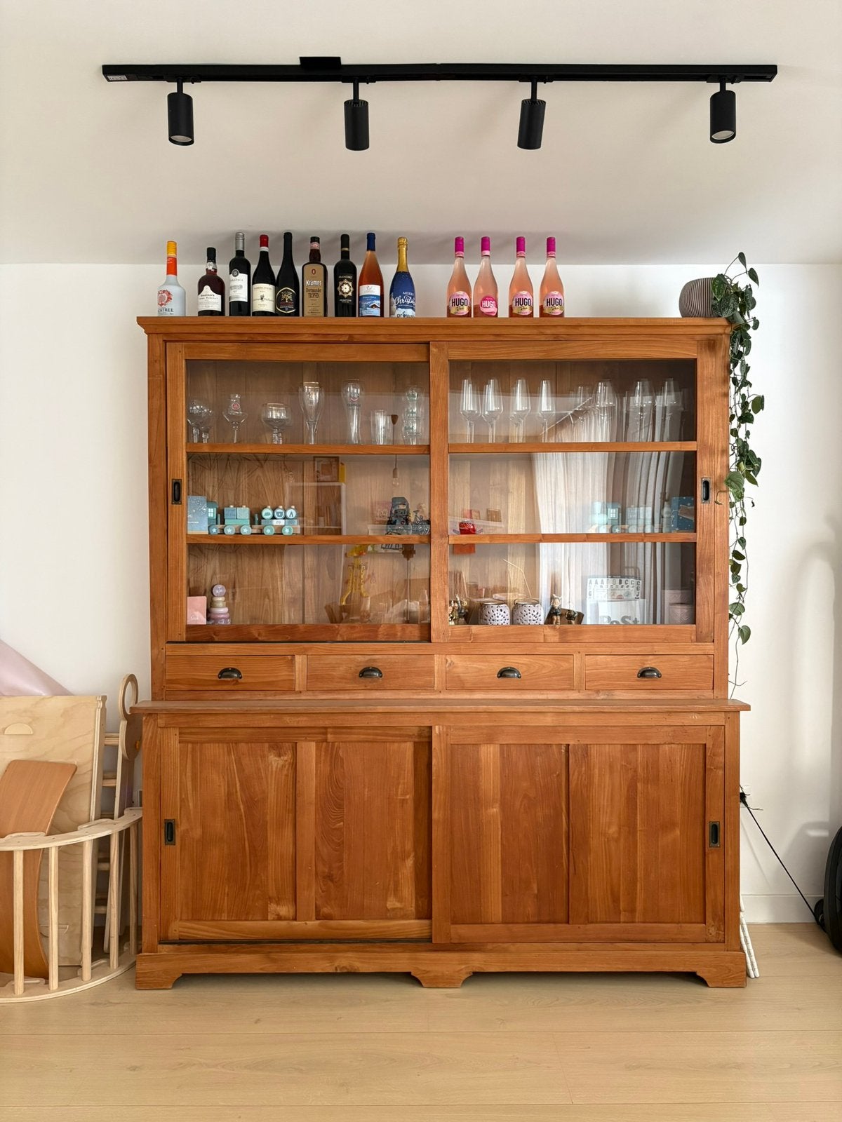 Teak houten buffetkast, Huis en Inrichting, Ophalen, Zo goed als nieuw, 25 tot 50 cm, 200 cm of meer