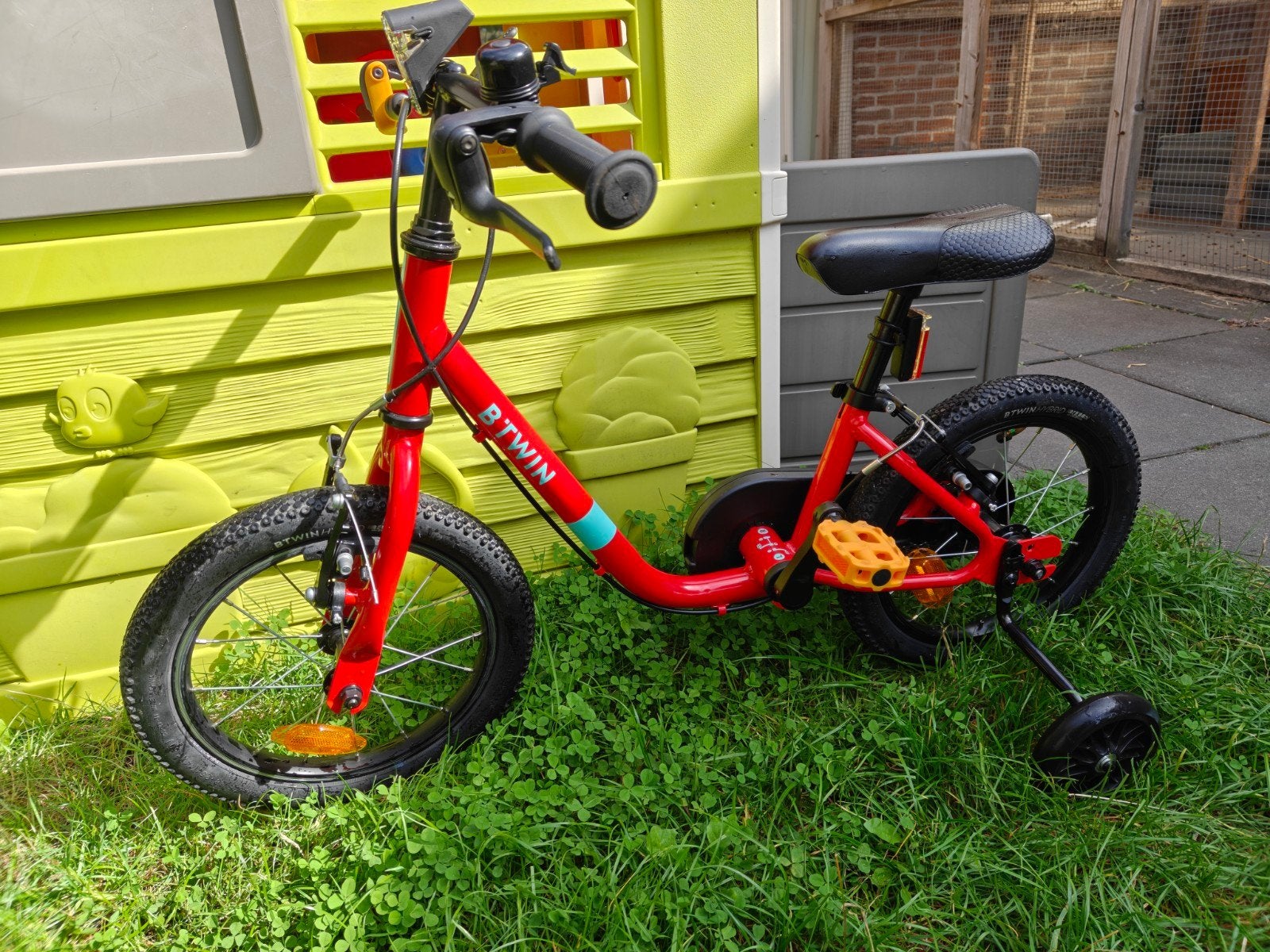2-in-1 Kinderfiets/Loopfiets Discover 500 14 inch, Ophalen, Zijwieltjes, Velgrem, BTWIN