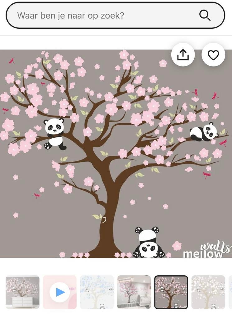 Muursticker panda, Ophalen of Verzenden, Nieuw, Wanddecoratie