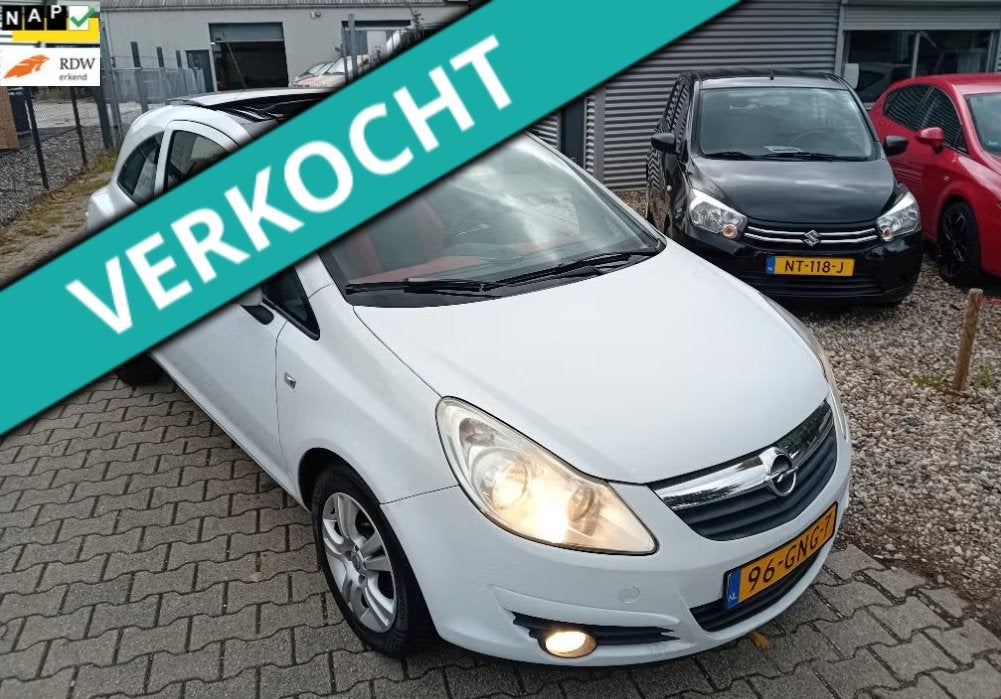 Opel Corsa 1.2 16V 3D WR 2008 PANORAMADAK! NWE KETTING, Voorwielaandrijving, 40 €/maand, Zwart, 4 stoelen