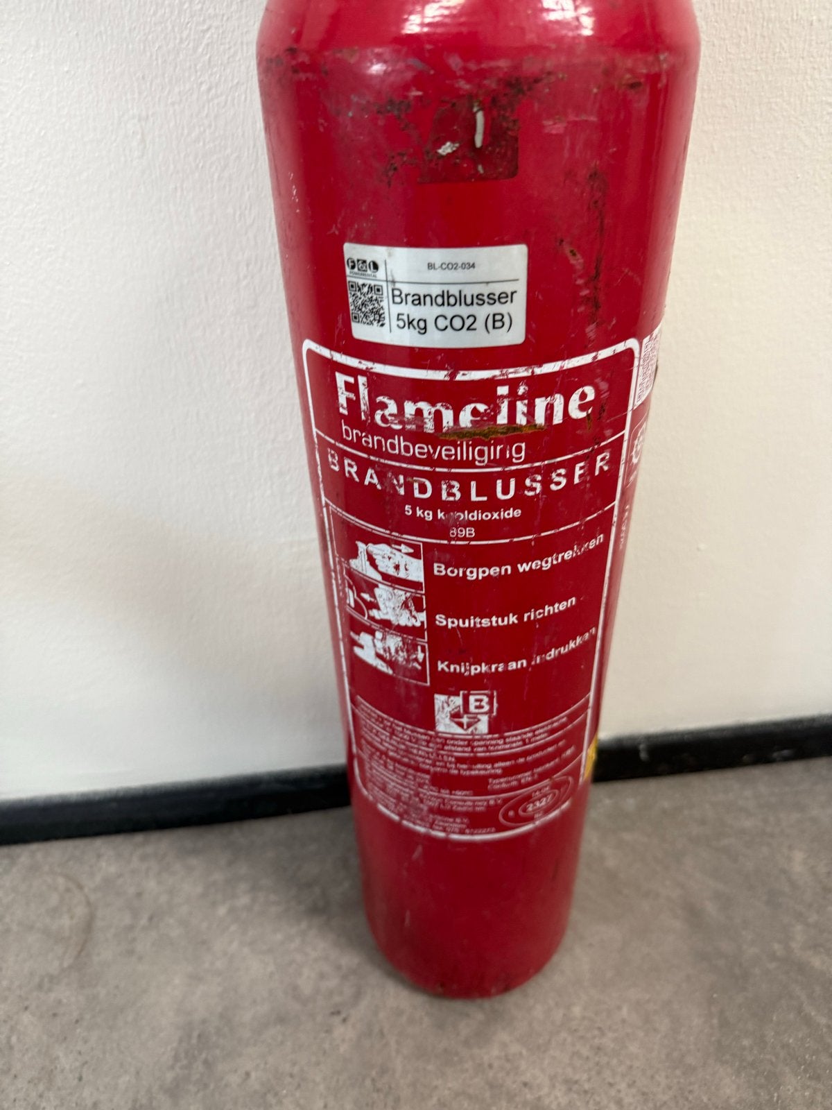 Flameline Brandblusser 5kg CO2 (B) - Gebruikt, Huis en Inrichting, Brandblussers en Brandkasten, Ophalen of Verzenden, Gebruikt
