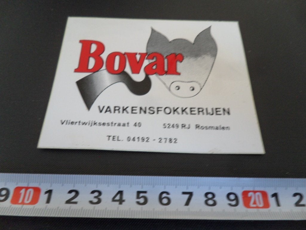sticker Rosmalen BOVAR varkensfokkerijen Vliertwijksestraaat, Ophalen, Zo goed als nieuw